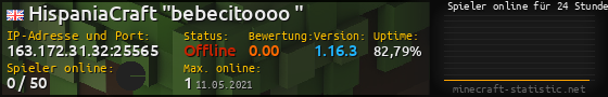 Userbar 560x90 mit Online-Player-Charts für Server 163.172.31.32:25565