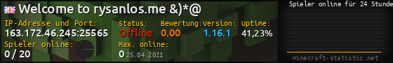 Userbar 560x90 mit Online-Player-Charts für Server 163.172.46.245:25565