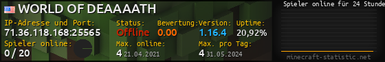 Userbar 560x90 mit Online-Player-Charts für Server 71.36.118.168:25565