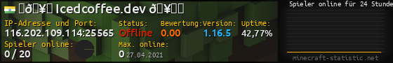 Userbar 560x90 mit Online-Player-Charts für Server 116.202.109.114:25565