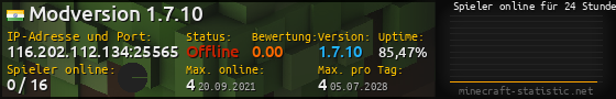 Userbar 560x90 mit Online-Player-Charts für Server 116.202.112.134:25565