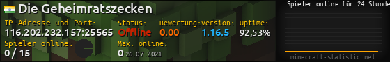 Userbar 560x90 mit Online-Player-Charts für Server 116.202.232.157:25565