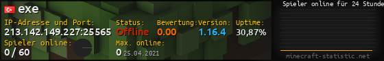 Userbar 560x90 mit Online-Player-Charts für Server 213.142.149.227:25565