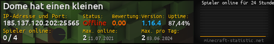 Userbar 560x90 mit Online-Player-Charts für Server 185.137.120.202:25565