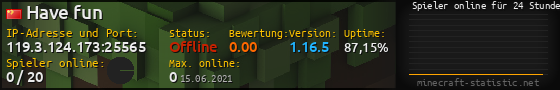 Userbar 560x90 mit Online-Player-Charts für Server 119.3.124.173:25565