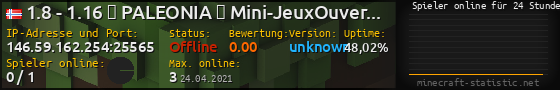Userbar 560x90 mit Online-Player-Charts für Server 146.59.162.254:25565
