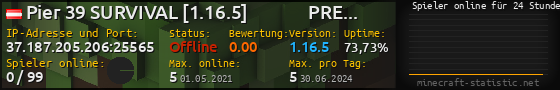 Userbar 560x90 mit Online-Player-Charts für Server 37.187.205.206:25565