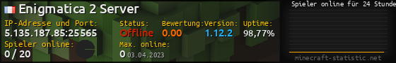 Userbar 560x90 mit Online-Player-Charts für Server 5.135.187.85:25565