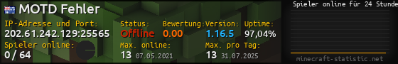 Userbar 560x90 mit Online-Player-Charts für Server 202.61.242.129:25565