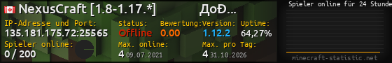 Userbar 560x90 mit Online-Player-Charts für Server 135.181.175.72:25565
