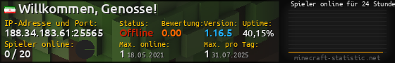 Userbar 560x90 mit Online-Player-Charts für Server 188.34.183.61:25565