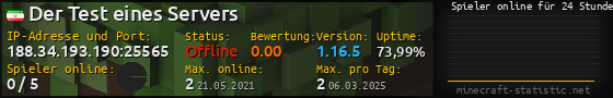 Userbar 560x90 mit Online-Player-Charts für Server 188.34.193.190:25565