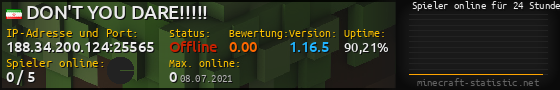 Userbar 560x90 mit Online-Player-Charts für Server 188.34.200.124:25565