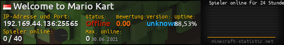 Userbar 560x90 mit Online-Player-Charts für Server 192.169.44.136:25565