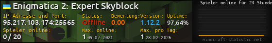 Userbar 560x90 mit Online-Player-Charts für Server 95.217.103.174:25565
