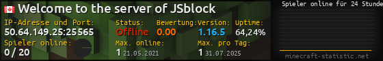 Userbar 560x90 mit Online-Player-Charts für Server 50.64.149.25:25565