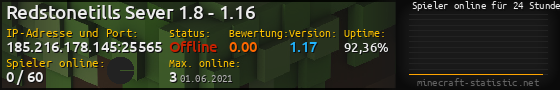 Userbar 560x90 mit Online-Player-Charts für Server 185.216.178.145:25565