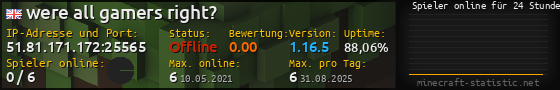 Userbar 560x90 mit Online-Player-Charts für Server 51.81.171.172:25565