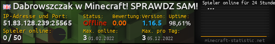 Userbar 560x90 mit Online-Player-Charts für Server 51.83.128.239:25565