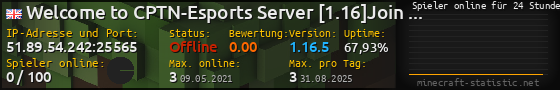 Userbar 560x90 mit Online-Player-Charts für Server 51.89.54.242:25565