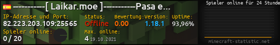 Userbar 560x90 mit Online-Player-Charts für Server 82.223.203.109:25565