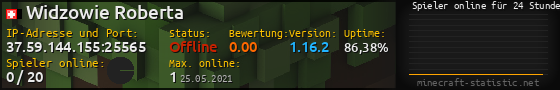 Userbar 560x90 mit Online-Player-Charts für Server 37.59.144.155:25565