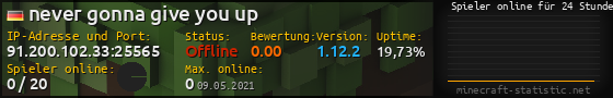 Userbar 560x90 mit Online-Player-Charts für Server 91.200.102.33:25565
