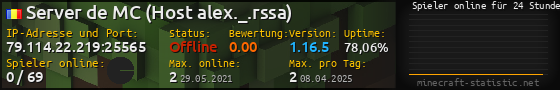 Userbar 560x90 mit Online-Player-Charts für Server 79.114.22.219:25565