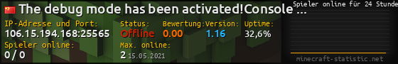 Userbar 560x90 mit Online-Player-Charts für Server 106.15.194.168:25565