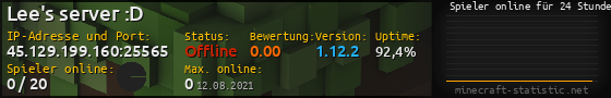 Userbar 560x90 mit Online-Player-Charts für Server 45.129.199.160:25565