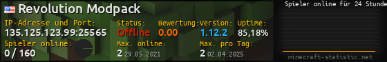 Userbar 560x90 mit Online-Player-Charts für Server 135.125.123.99:25565