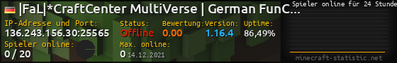 Userbar 560x90 mit Online-Player-Charts für Server 136.243.156.30:25565