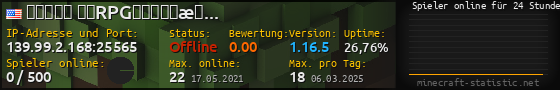 Userbar 560x90 mit Online-Player-Charts für Server 139.99.2.168:25565