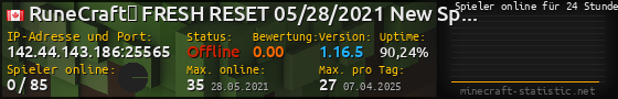 Userbar 560x90 mit Online-Player-Charts für Server 142.44.143.186:25565