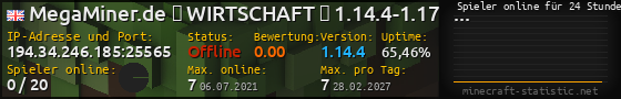 Userbar 560x90 mit Online-Player-Charts für Server 194.34.246.185:25565