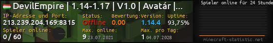 Userbar 560x90 mit Online-Player-Charts für Server 213.239.204.169:8315