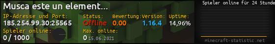 Userbar 560x90 mit Online-Player-Charts für Server 185.254.99.30:25565