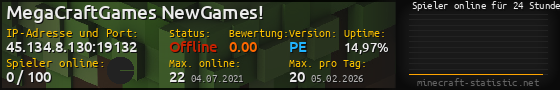Userbar 560x90 mit Online-Player-Charts für Server 45.134.8.130:19132