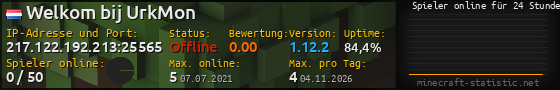 Userbar 560x90 mit Online-Player-Charts für Server 217.122.192.213:25565