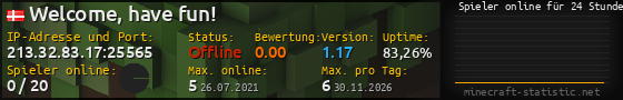 Userbar 560x90 mit Online-Player-Charts für Server 213.32.83.17:25565