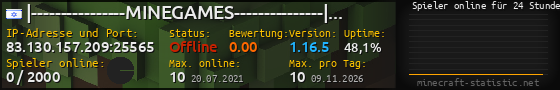 Userbar 560x90 mit Online-Player-Charts für Server 83.130.157.209:25565
