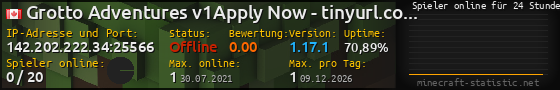 Userbar 560x90 mit Online-Player-Charts für Server 142.202.222.34:25566