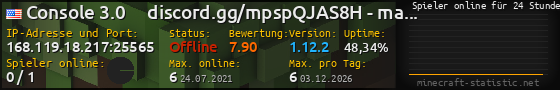 Userbar 560x90 mit Online-Player-Charts für Server 168.119.18.217:25565