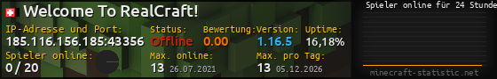 Userbar 560x90 mit Online-Player-Charts für Server 185.116.156.185:43356