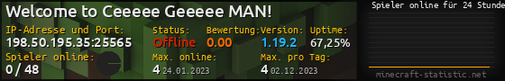 Userbar 560x90 mit Online-Player-Charts für Server 198.50.195.35:25565