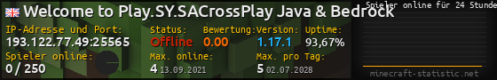 Userbar 560x90 mit Online-Player-Charts für Server 193.122.77.49:25565