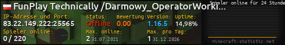 Userbar 560x90 mit Online-Player-Charts für Server 83.22.149.222:25565