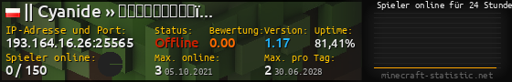Userbar 560x90 mit Online-Player-Charts für Server 193.164.16.26:25565