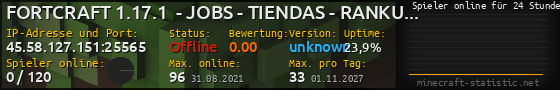 Userbar 560x90 mit Online-Player-Charts für Server 45.58.127.151:25565