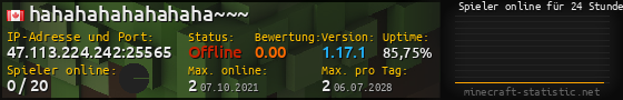 Userbar 560x90 mit Online-Player-Charts für Server 47.113.224.242:25565
